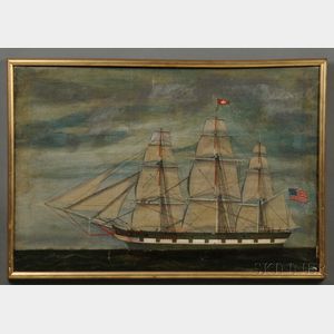 American School, 19th Century Portrait of the American Ship SUNBEAM.