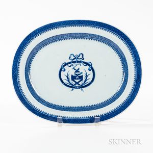 Blue and White Export Porcelain Armorial Platter