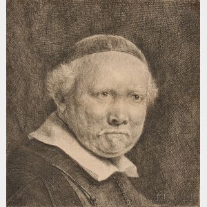 Rembrandt van Rijn (Dutch, 1606-1669) Portrait of Lieven Willemsz. Van Coppenol, Writing Master (Larger Plate)