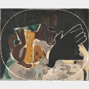 After Georges Braque (French, 1882-1963) Pichet et oiseau