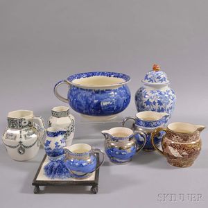 Ten Wedgwood Transfer-decorated Items