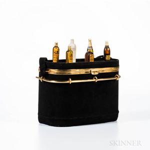Anne-Marie Black Suede Minibar Handbag