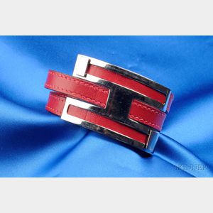 Red Leather Bracelet, Hermes