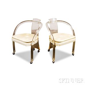 Pair of Modern Lucite Armchairs