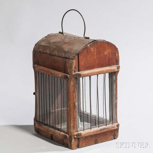 Early Red-stained Wooden Lantern