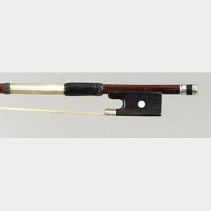 French Silver Mounted Violin Bow, Francois Nicolas Voirin, c. 1870