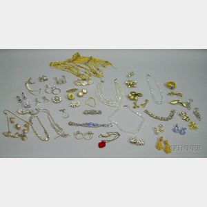 Lot of Assorted Vintage and Earlier Costume Jewelry