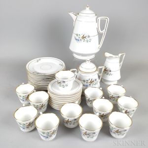 Thirty-four-piece German Porcelain Coffee Set