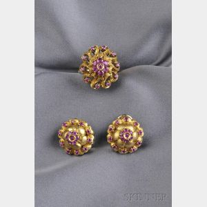 18kt Gold and Ruby Suite