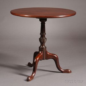 Mahogany Carved Tilt-top Tea Table