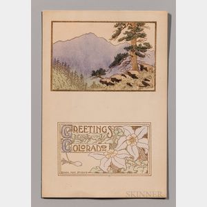 Maud Leach (1870-1927) Leach Art Studios Greetings From Colorado Postcard