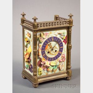 Aesthetic Movement French Faience Mantel Timepiece