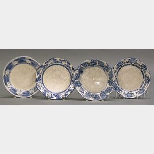 Four Early Dedham Pottery Dinner Plates