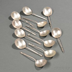 Twelve George C. Shreve & Co. Sterling Silver Spoons