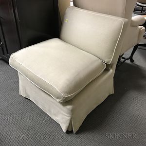 De Angelis Upholstered Slipper Chair. 