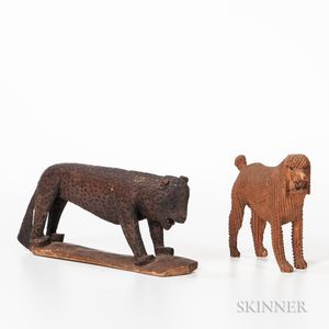 Carved Leopard and Poodle
