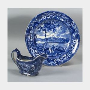 Two Blue and White Transfer Decorated Staffordshire Dishes