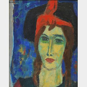 Gerrit Hondius (Dutch/American, 1891-1970) Woman with Hat.