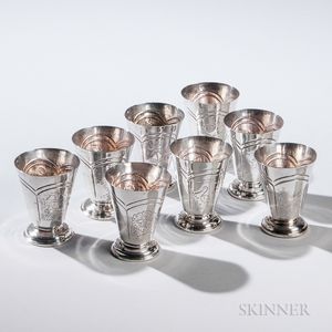 Eight Mexican .900 Silver Cordials