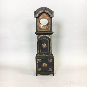 Aesthetic Movement Painted and Gilt Clock-form Watch Hutch