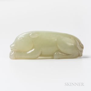 Nephrite Jade Carving of a Pig