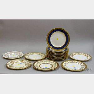 Set of Twelve Spode Gold-rimmed Dinner Plates