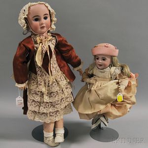 Two French Bisque Head Dolls