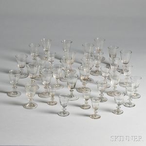 Thirty-three Blown Wineglasses