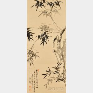 Hanging Scroll Mukjukdo Depicting Bamboo