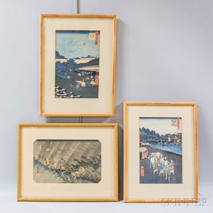 Three Utagawa Hiroshige (1797-1858) Woodblock Prints
