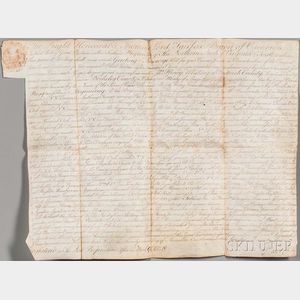 Fairfax, Thomas, 6th Lord Fairfax of Cameron (1693-1781) Signed Land Deed, November 22, 1775.