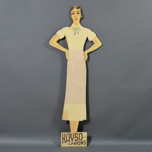 Painted Figural "KAYSO APRONS" Stand-up Advertising Sign