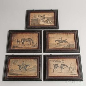 Five Henry Overton Horse Prints