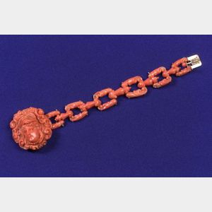 Victorian Coral Cameo Bracelet