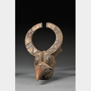 Bobo Carved and Painted Wood Antelope Mask