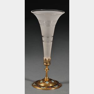 Glass and Champleve Epergne