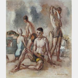 Simkha Simkhovitch (Russian/American, 1893-1949) Figures on a Beach