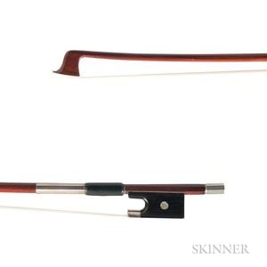 French Nickel-mounted Half Size Violin Bow, Roger François Lotte