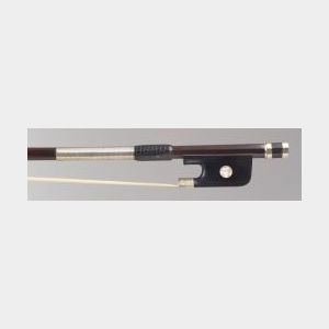 French Nickel Mounted Violoncello Bow, Francois Pecatte