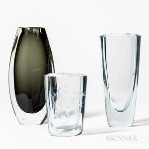 Three Stromberg Glass Vases