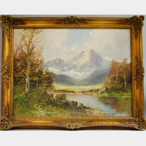 Hans Grabner (Austrian, 20th Century) Mountain Landscape.