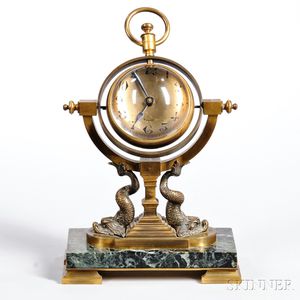 French Gimbaled Ball Clock on Stand