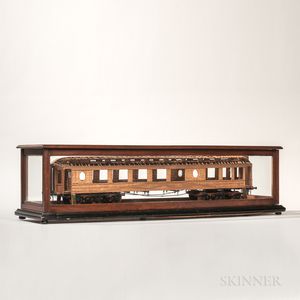 Scratch-built Wooden Patent Model of a Railcar
