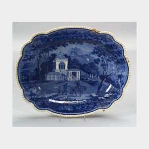 Blue and White Transfer Decorated Staffordshire Platter