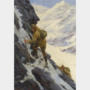 Anton Otto Fischer (American, 1882-1962) Scaling Cliffs