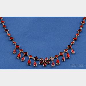 Georgian Garnet Fringe Necklace