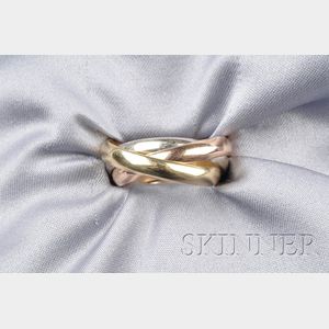 18kt Tricolor Gold Rolling Ring, Les Must de Cartier