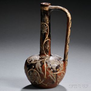 Gallé Enameled Pottery Vase