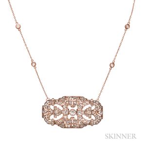 14kt Rose Gold and Diamond Pendant Necklace