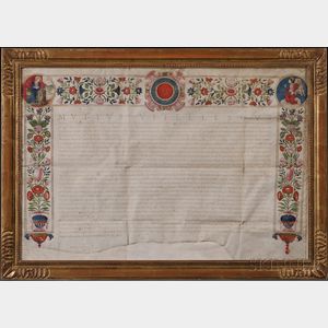 Vitelleschi, Mutio (1563-1645) Illuminated Parchment Document Signed. Rome, 3 February 1624.